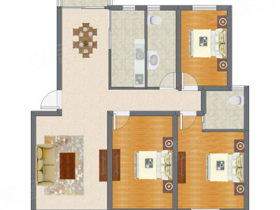 3室2厅 120.40平米