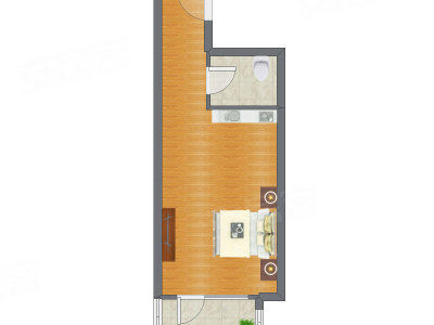 1室0厅 41.79平米户型图