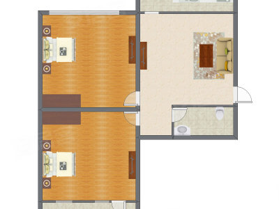 2室1厅 59.98平米