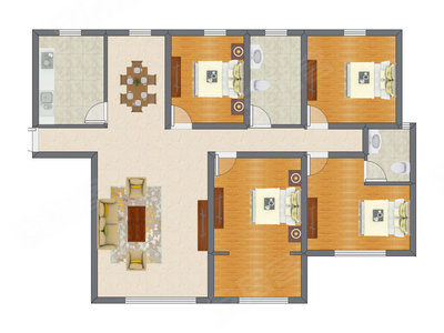 4室2厅 112.64平米