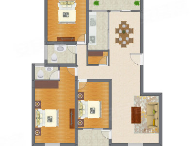 3室2厅 89.45平米