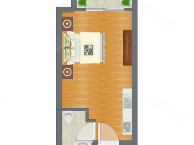 1室0厅 46.30平米户型图