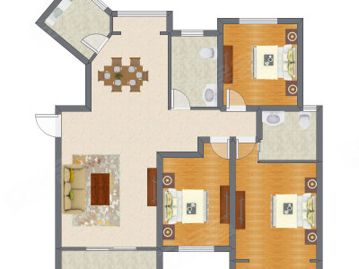 3室2厅 127.90平米
