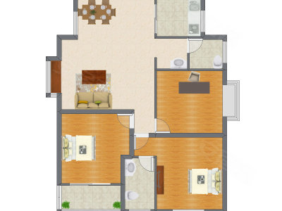 3室2厅 126.40平米
