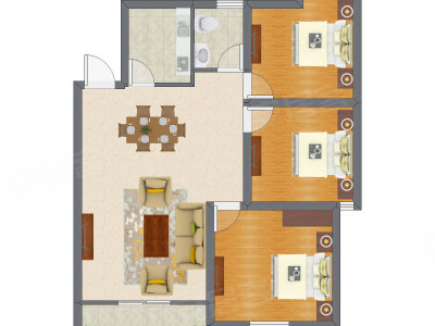 3室1厅 73.83平米