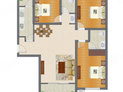 3室2厅 120.87平米户型图