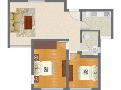 2室1厅 94.94平米户型图