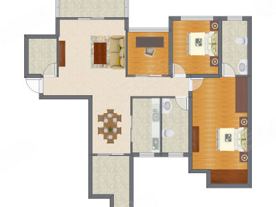 3室2厅 118.76平米