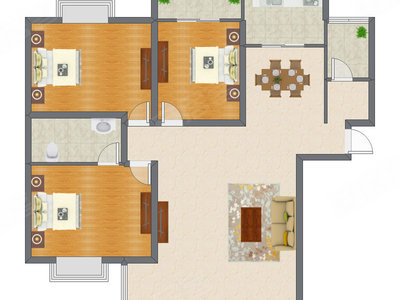 3室2厅 158.59平米