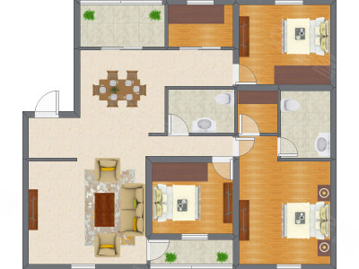 3室2厅 146.16平米