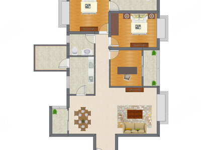 3室2厅 128.13平米