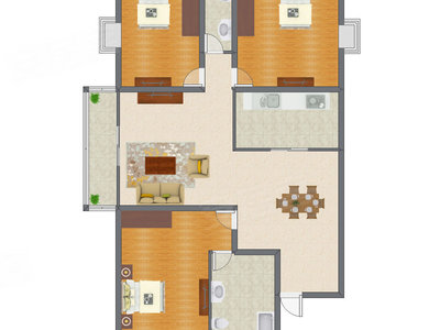 3室2厅 136.68平米