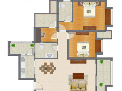 3室2厅 88.98平米