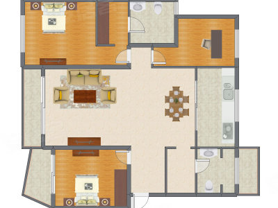 3室2厅 164.31平米