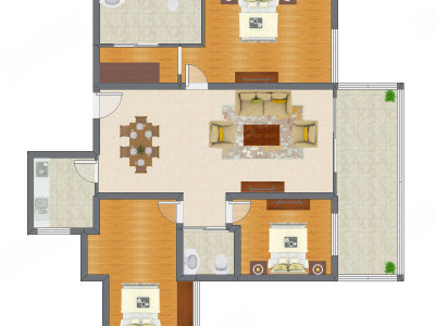 3室2厅 146.76平米户型图