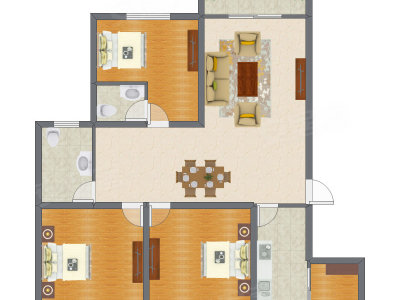 3室2厅 130.63平米