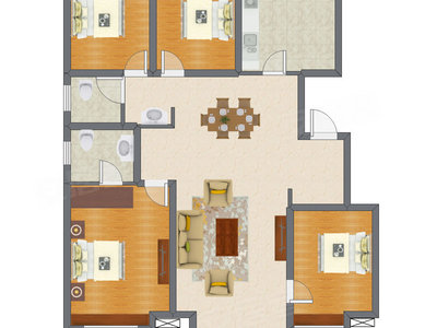 4室2厅 136.10平米