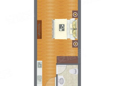 1室0厅 25.02平米户型图