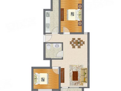 2室2厅 86.43平米