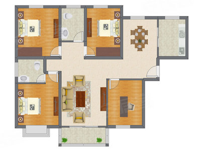 4室2厅 108.11平米