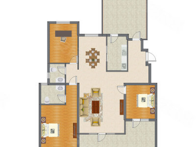 3室2厅 145.21平米