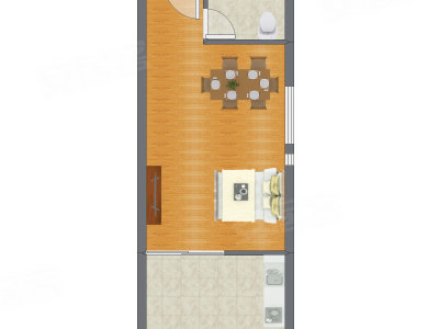 1室0厅 55.79平米户型图