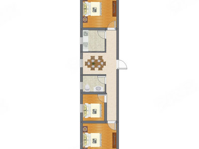 3室1厅 69.36平米