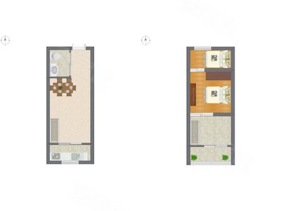 2室1厅 21.45平米