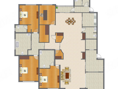 4室3厅 339.67平米户型图