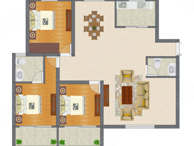 2室2厅 110.26平米户型图