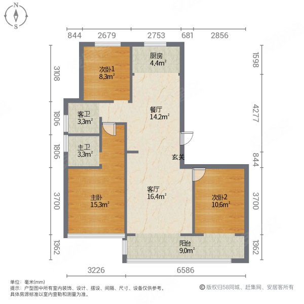 金地时代艺境二手房,162万,3室2厅,2卫,108平米-徐州安居客