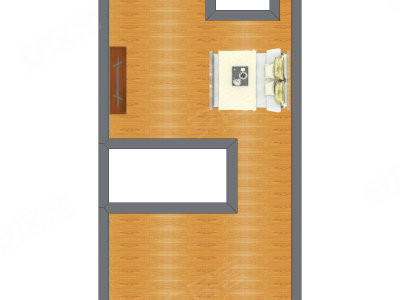 1室2厅 40.00平米户型图