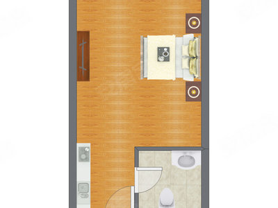 1室0厅 38.21平米户型图