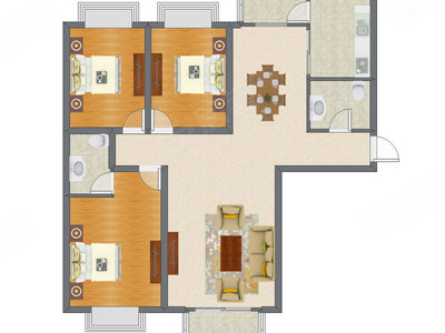 3室2厅 145.39平米