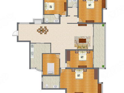 4室2厅 248.00平米户型图
