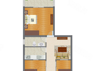 1室1厅 60.17平米