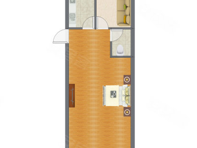 1室0厅 74.00平米户型图