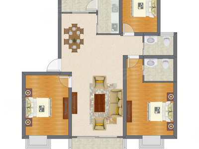 3室2厅 143.45平米