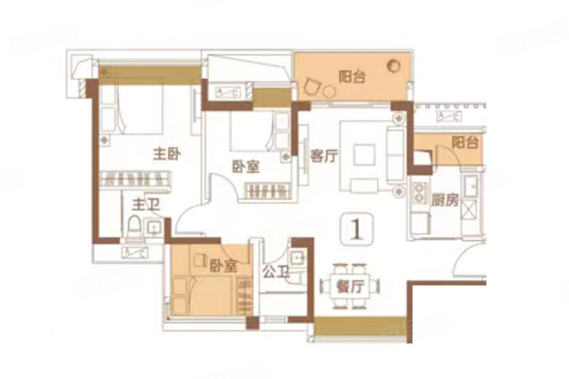 佳境康城2室2厅2卫89㎡南147万