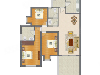 3室2厅 127.60平米