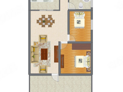 2室2厅 75.02平米