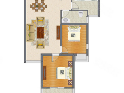 2室2厅 93.72平米户型图
