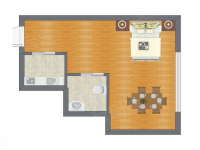 1室0厅 59.30平米户型图