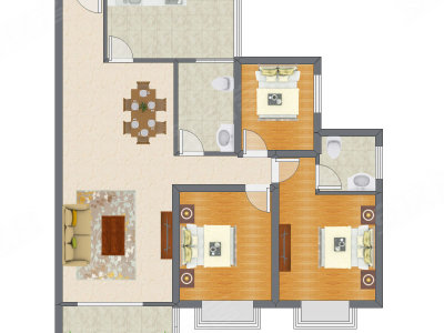 3室2厅 148.40平米
