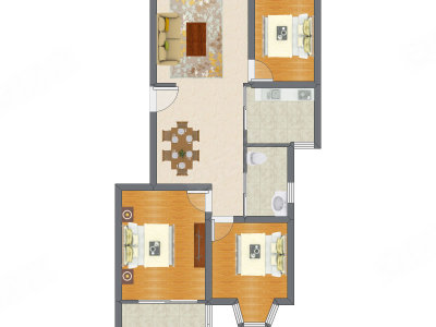 3室2厅 105.26平米