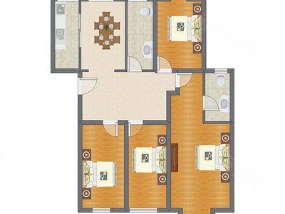 4室2厅 123.95平米