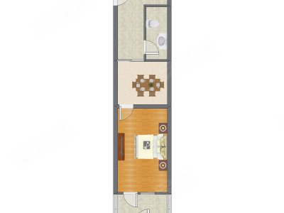 1室1厅 42.04平米