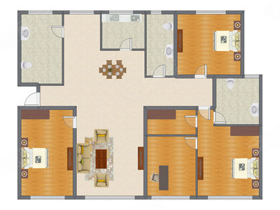 3室2厅 240.00平米户型图