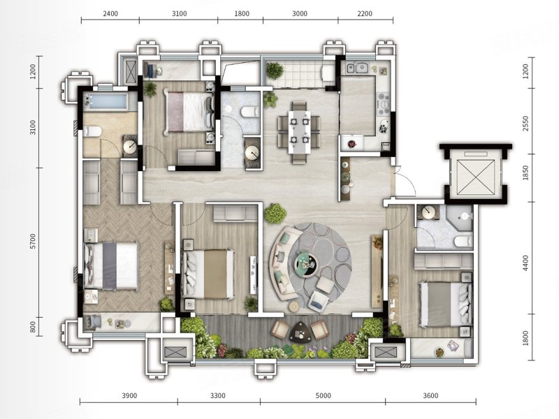 巴南万达广场现房高层大平层总价65万三房,洺悦城二
