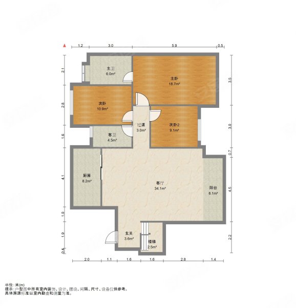 麓湖宫(一期)4室2厅2卫124.28㎡南北85万
